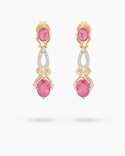 Best Ohrstecker mit Sambia Rubin und Zirkon Ohrringe