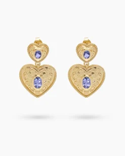 Outlet Ohrstecker mit Tansanit AAA+ Ohrringe