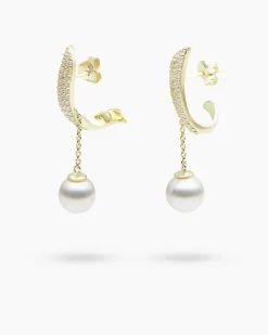 Hot Ohrstecker MK-Perle 9 mm & Zirkonia Ohrringe