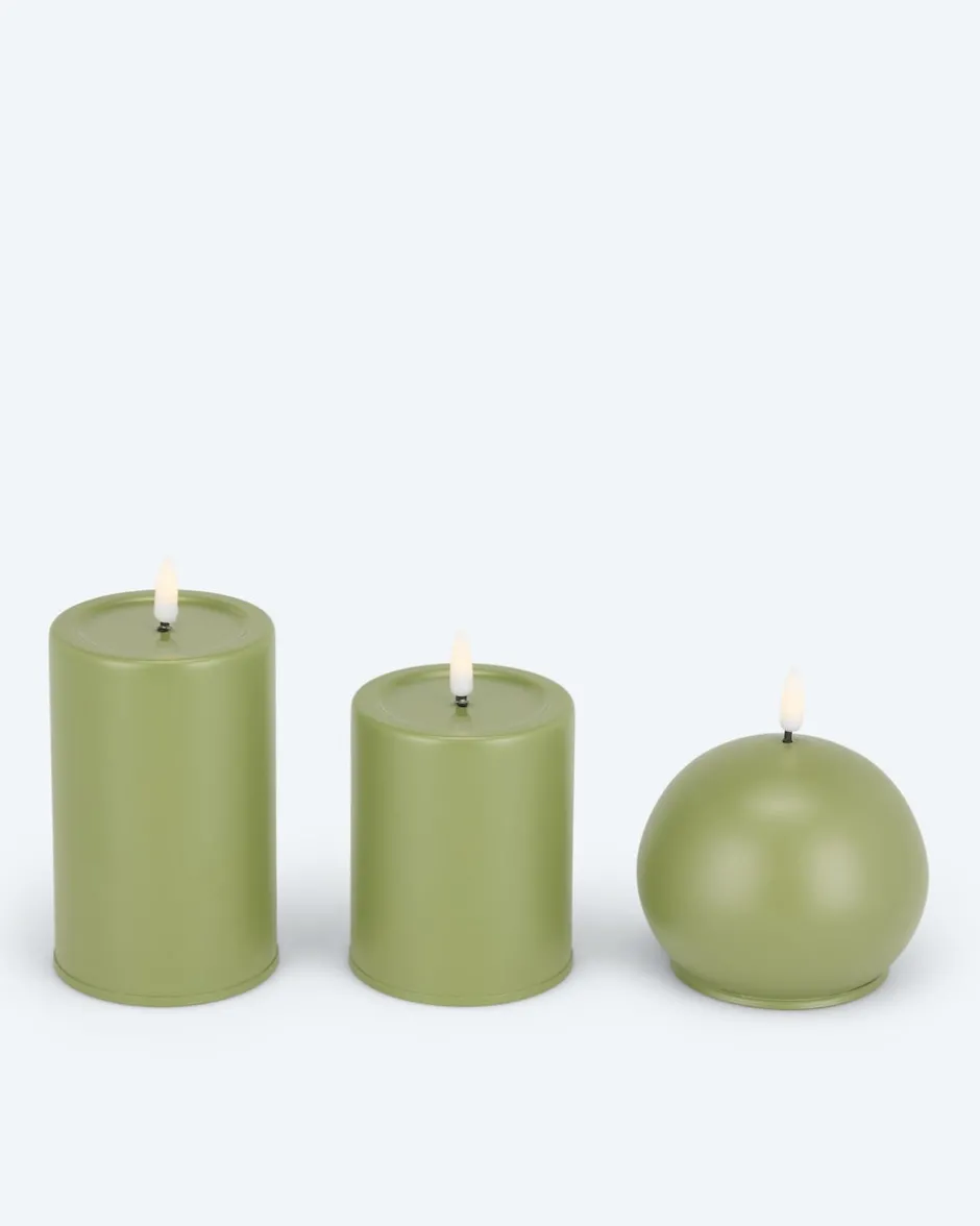 Clearance Outdoor LED-Metallkerzen Mix, 3tlg. Dekoration