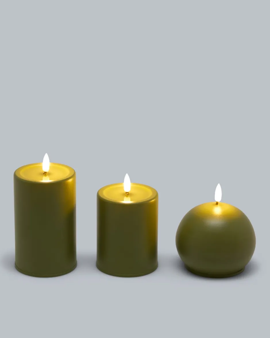 Clearance Outdoor LED-Metallkerzen Mix, 3tlg. Dekoration