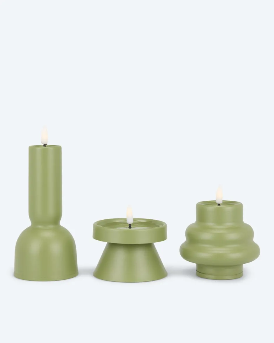 Outlet Outdoor LED-Metallkerzen Style, 3tlg. Dekoration