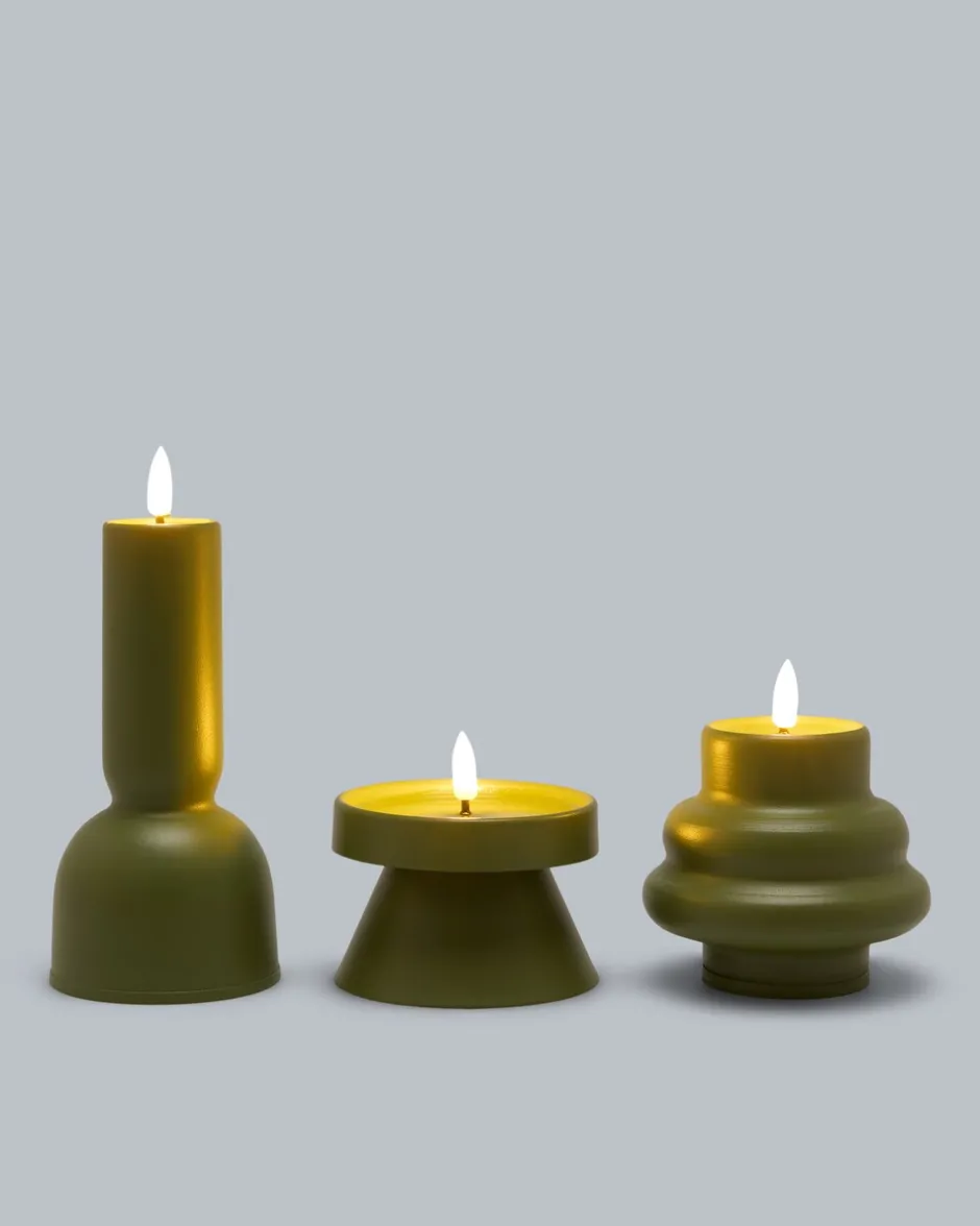 Outlet Outdoor LED-Metallkerzen Style, 3tlg. Dekoration