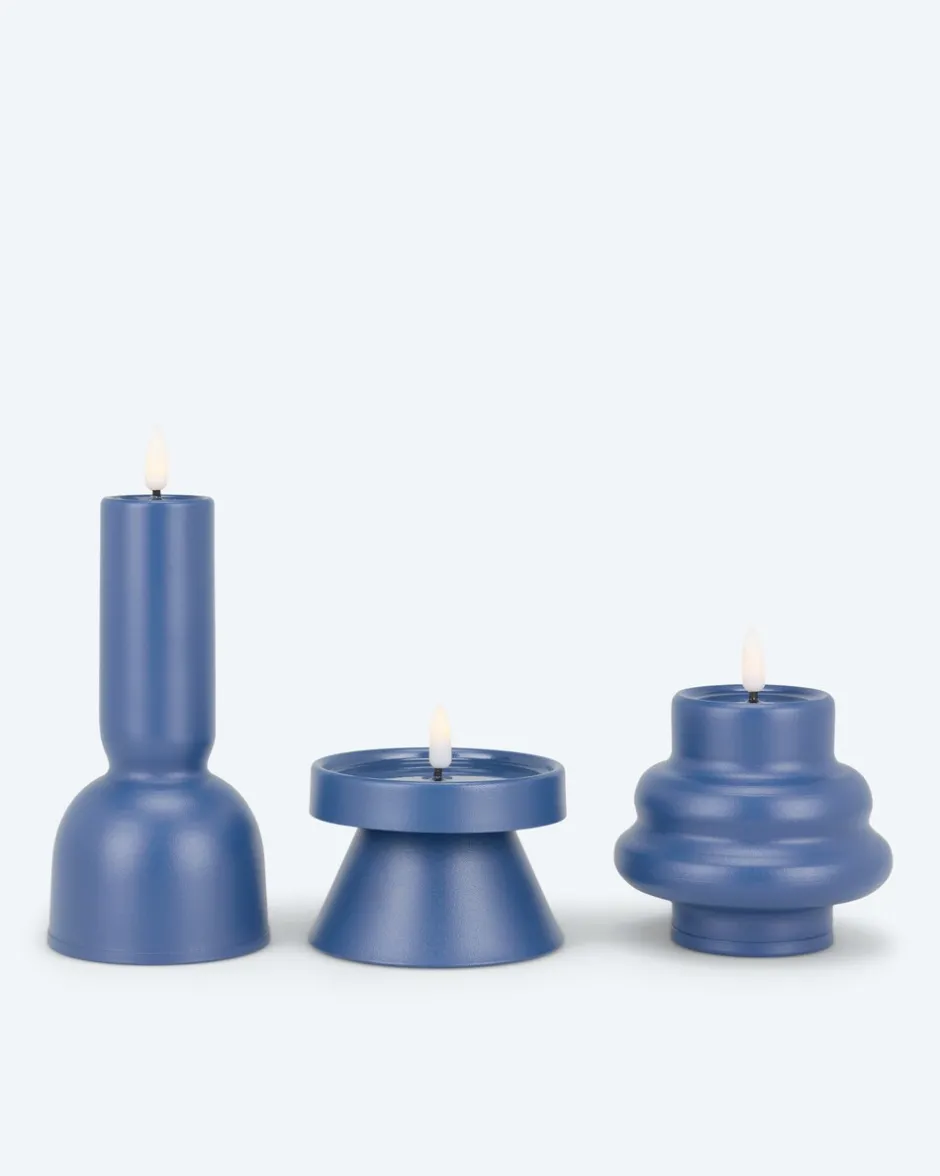 Outlet Outdoor LED-Metallkerzen Style, 3tlg. Dekoration