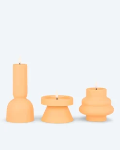 Outlet Outdoor LED-Metallkerzen Style, 3tlg. Dekoration