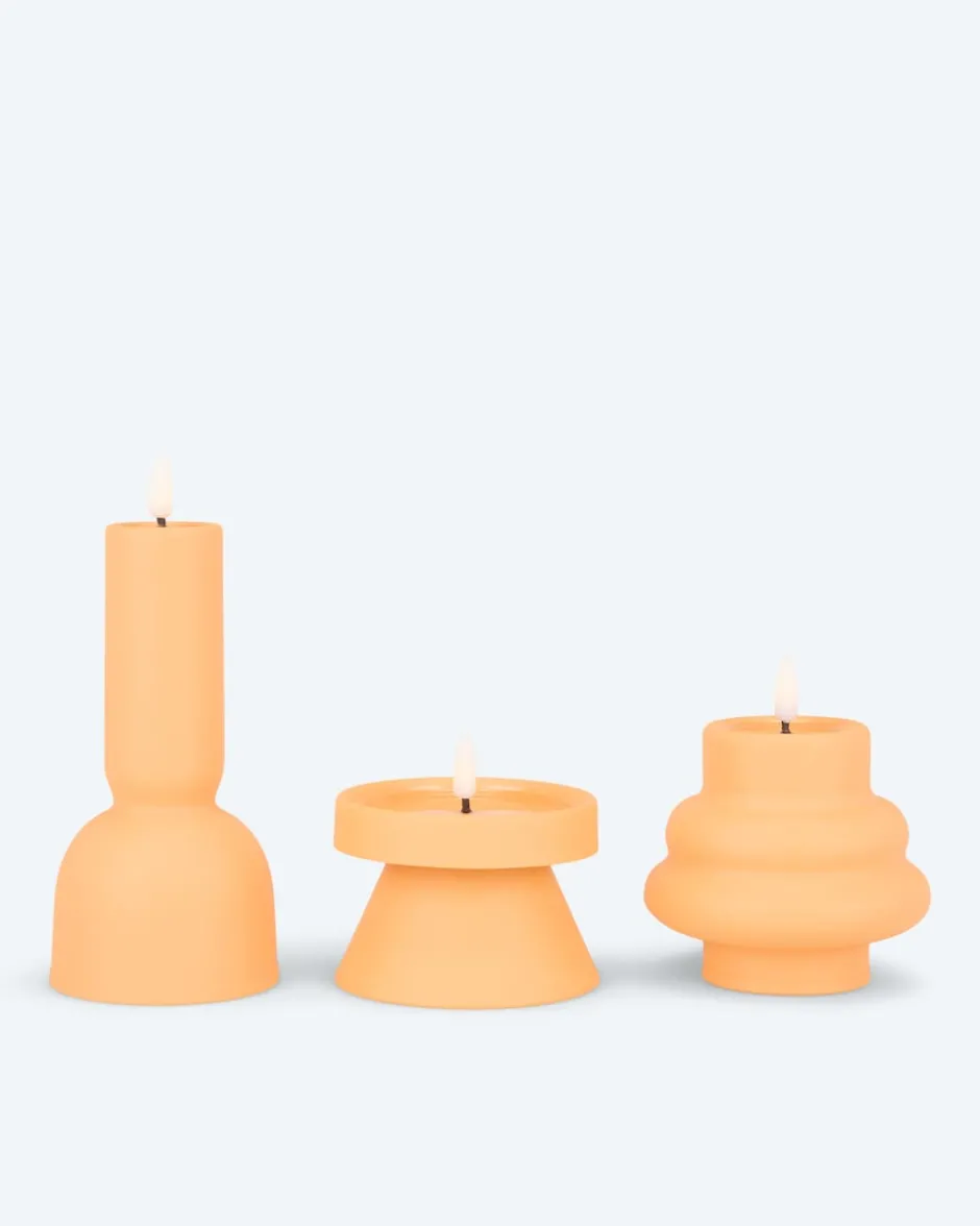 Outlet Outdoor LED-Metallkerzen Style, 3tlg. Dekoration