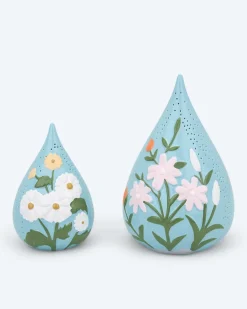 Outdoor Tropfen "Blütendesign" 2er-Set Dekoration