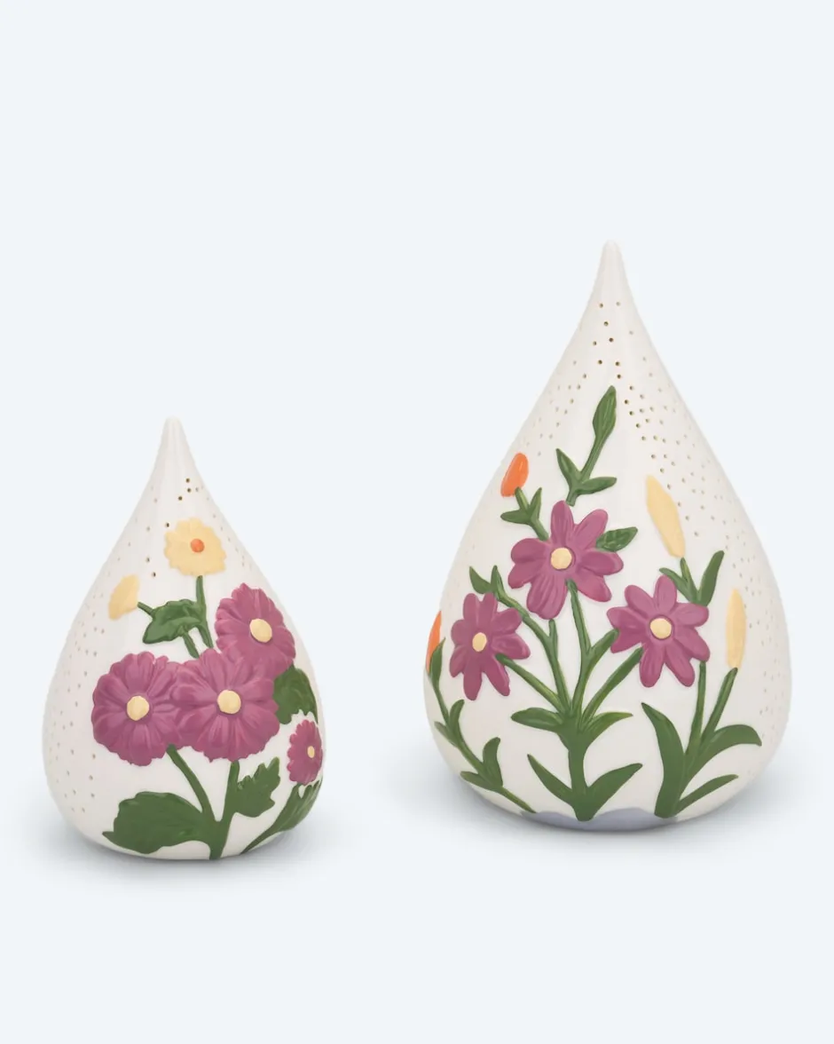 Outdoor Tropfen "Blütendesign" 2er-Set Dekoration