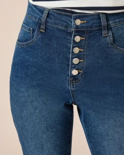 Sale 5-Pocket Stretch-Denim geknöpft Hosen|Jeans