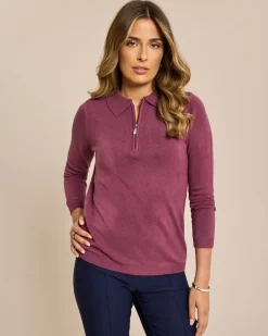 Hot Polo-Pullover Cashmere Feeling Strickware