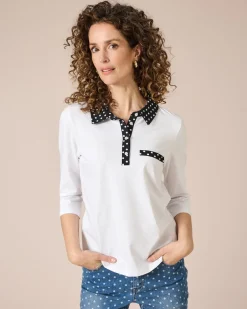 Clearance Poloshirt mit Punkte-Deko Shirts & Tops