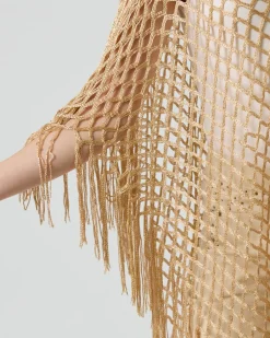 Hot Poncho mit Fransen Strickware