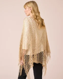 Hot Poncho mit Fransen Strickware