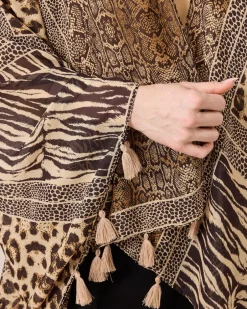 Outlet Poncho mit Quasten Strickware