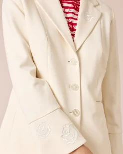 Hot Ponte Blazer mit Rosenstickerei Jacken & Mäntel