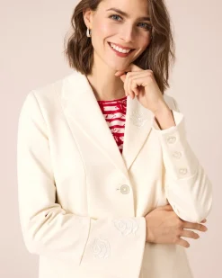 Hot Ponte Blazer mit Rosenstickerei Jacken & Mäntel