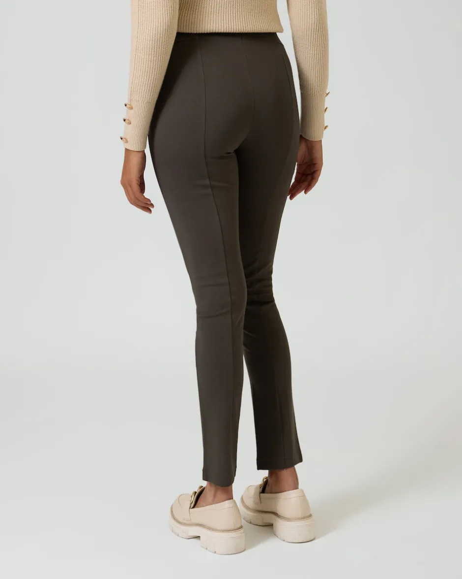 Clearance Ponte-Hose mit Leder-Imitat Hosen