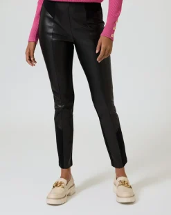 Clearance Ponte-Hose mit Leder-Imitat Hosen