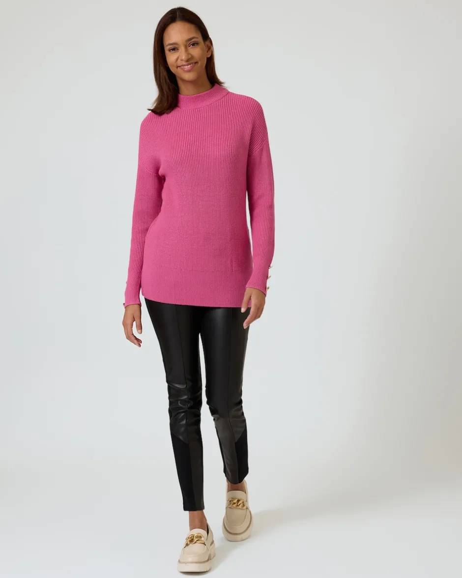 Clearance Ponte-Hose mit Leder-Imitat Hosen