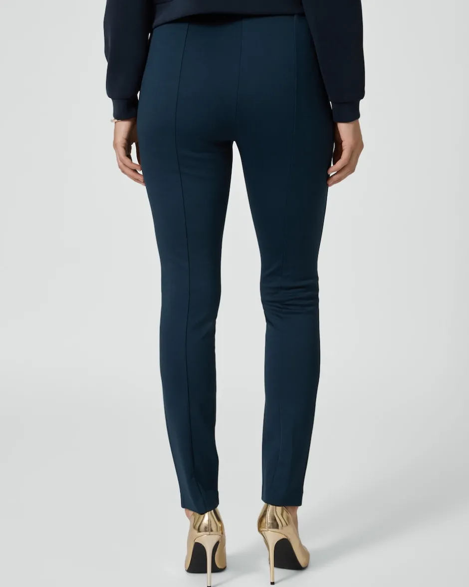 Clearance Ponte-Hose mit Leder-Imitat Hosen