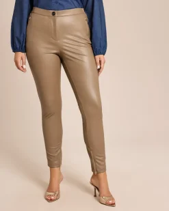 New PU Hose mit Zipperdetails Hosen