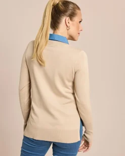 Outlet Pulli mit Jeanshemd Kragen Shirts & Tops