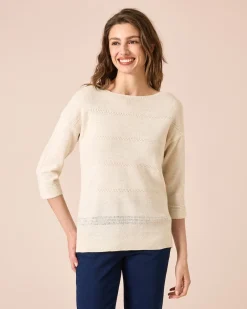 Pullover aus Bändchengarn Strickware