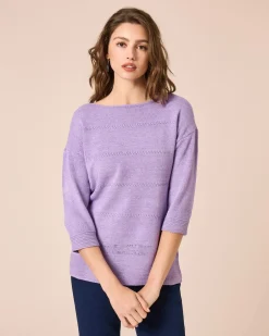 Pullover aus Bändchengarn Strickware