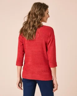 Pullover aus Bändchengarn Strickware