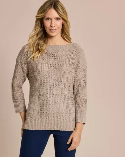 Discount Pullover aus Bändchen-Garn Strickware