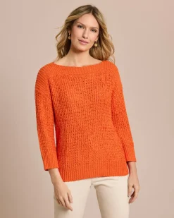 Discount Pullover aus Bändchen-Garn Strickware