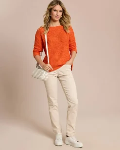 Discount Pullover aus Bändchen-Garn Strickware