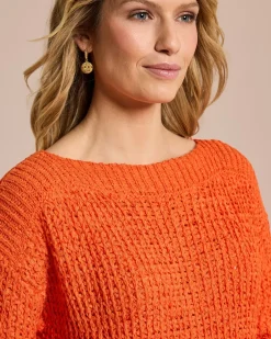 Discount Pullover aus Bändchen-Garn Strickware
