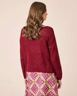 Hot Pullover aus Lochstrick Strickware