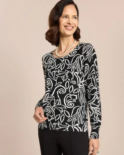 Pullover Bicolor mit Steinchen Strickware