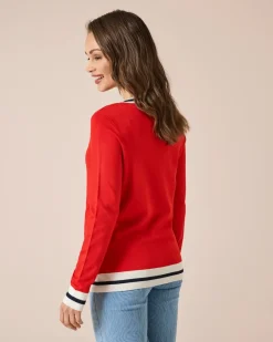 Discount Pullover gestreifte Rippe mit Rundhalsausschnitt Strickware