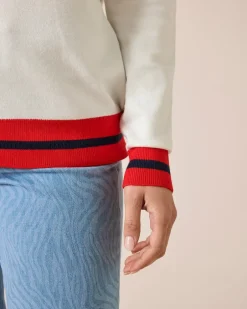 Discount Pullover gestreifte Rippe mit Rundhalsausschnitt Strickware