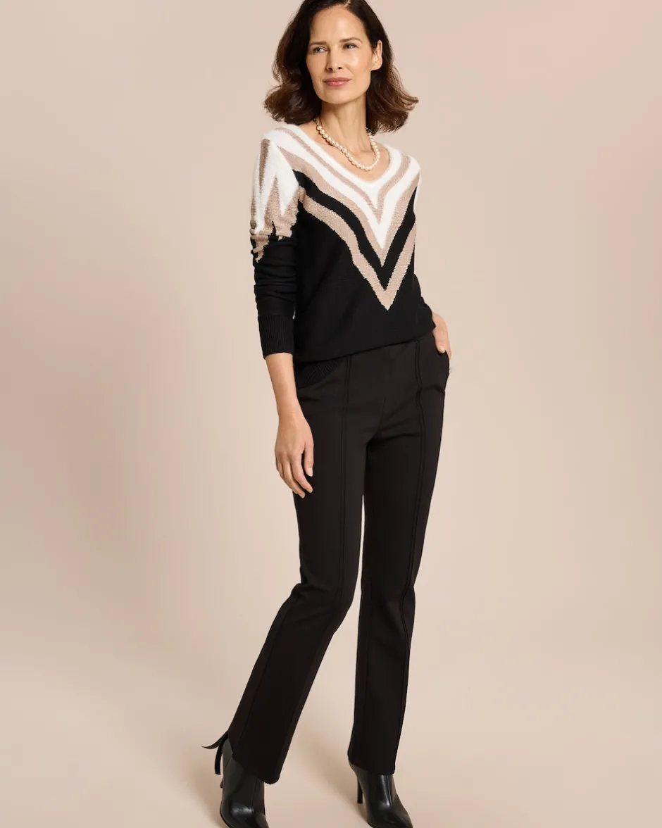 Outlet Pullover Kontraststrick Strickware