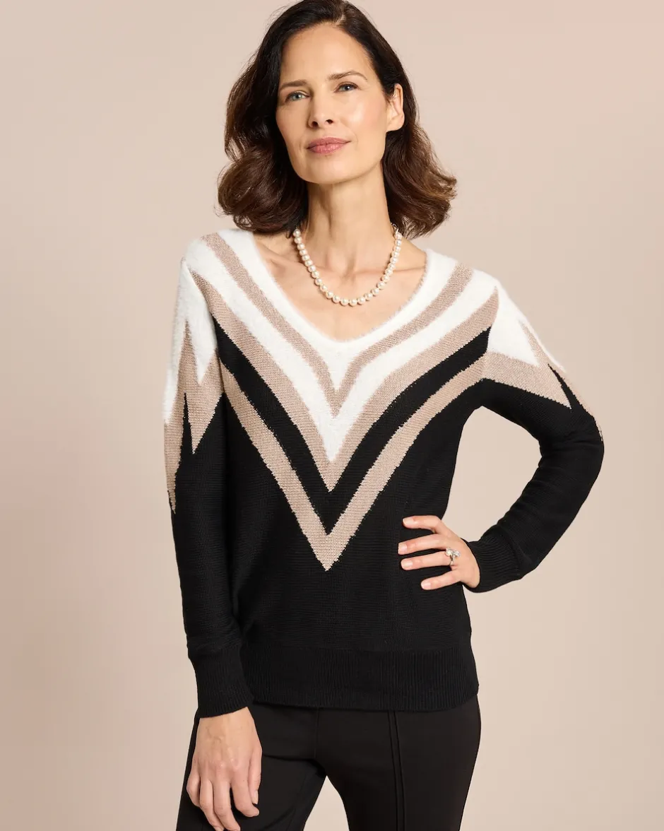 Outlet Pullover Kontraststrick Strickware