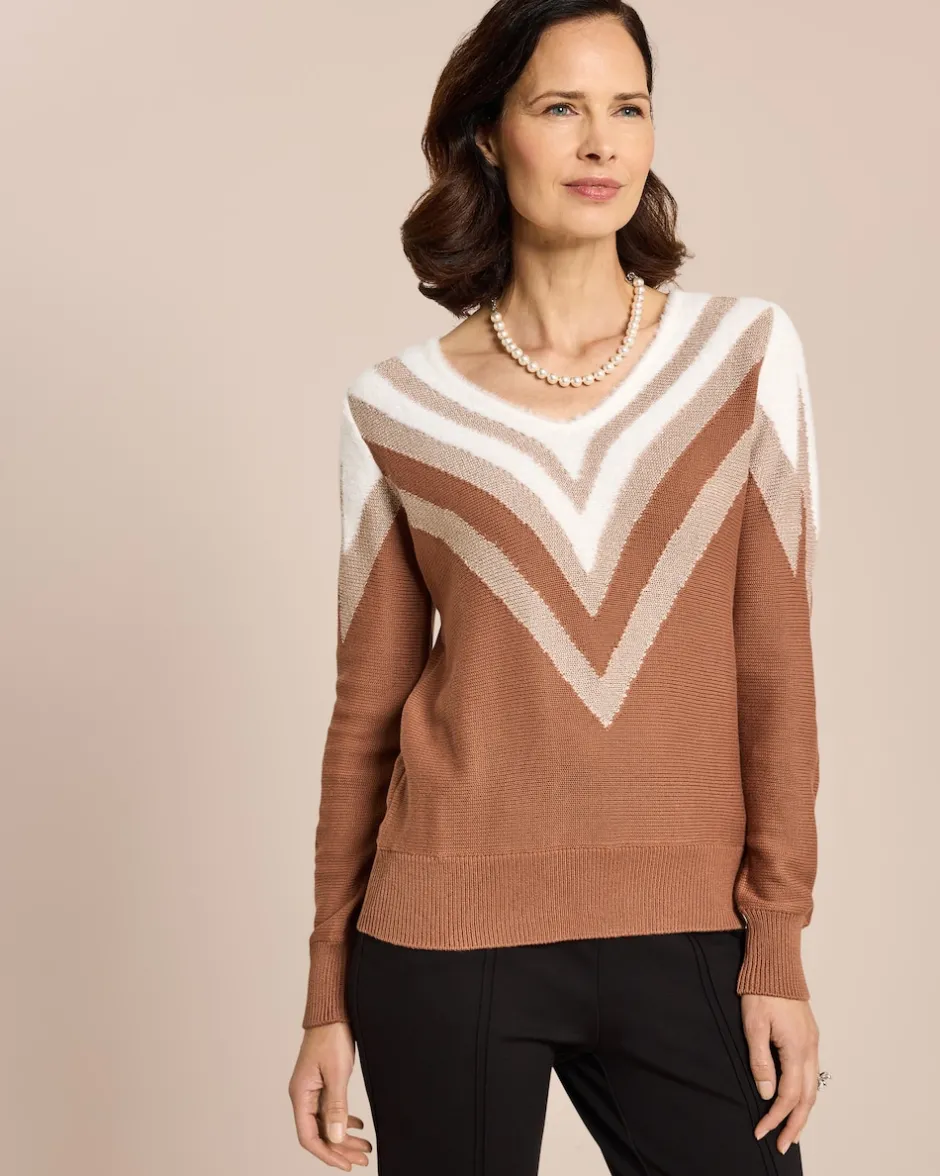 Outlet Pullover Kontraststrick Strickware