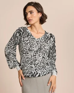 Pullover, Leo mit Glanzgarn Strickware