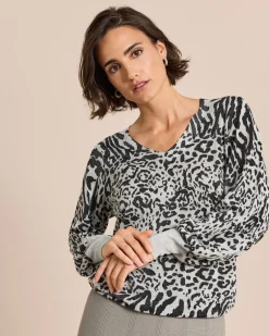 Pullover, Leo mit Glanzgarn Strickware