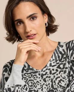 Pullover, Leo mit Glanzgarn Strickware