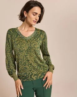 Pullover, Leo mit Glanzgarn Strickware