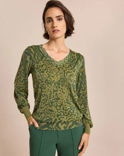 Pullover, Leo mit Glanzgarn Strickware