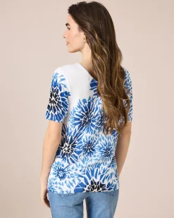 Pullover mit abstraktem Blumendruck Strickware