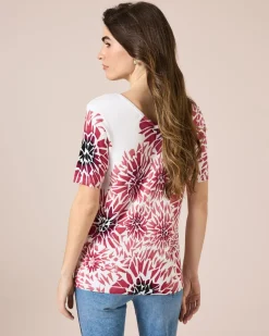 Pullover mit abstraktem Blumendruck Strickware