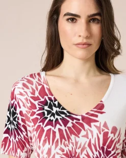 Pullover mit abstraktem Blumendruck Strickware