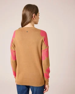 Hot Pullover mit Blumen-Jacquard Strickware
