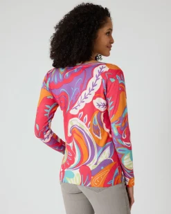 New Pullover mit Blumen-Print Strickware